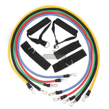 Latex Resistance Bands 11 pcs Fitness Exercise Tube Rope Set Yoga ABS Workout
