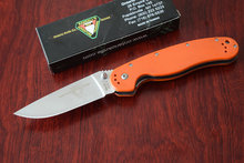 La gota alta calidad OEM Ontario RAT18868 naranja plegable táctico de los cuchillos de bolsillo cuchillo que acampa G10 manejar herramientas manos