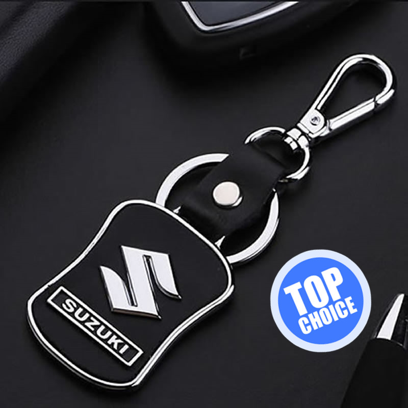 Free Shipping Car Logo KeyChain KeyRings Car Styling Emblem Black Curve Leather Style For Suzuki Grand Vitara Swift Sx4