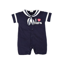 New Born Baby Clothes Costume Romper Costum 2016 Bebe Summer Newborn Baby Clothes Letter Print Navy Costumes recem nascido