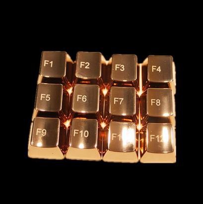 Keycaps Golden Keys MKC OEM Metal F1-F12 12pcs Key for Gaming Keyboard Mechanical Keyboard Dota 2  CF Gamer