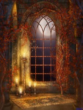 Computer Printed Background Dela Photo Studio Props Baby Red Maple Leaf Wall Candles Carved Stone For Studio