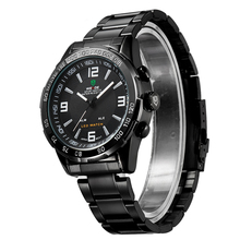 Weide WH1009 relojes hombres de lujo LED Digital cuarzo reloj militar del relogio masculino completa de acero inoxidable hombres reloj deportivo