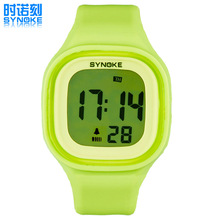 Nuevo 7 de la lámpara luminosa natación impermeable estudiante tabla jalea reloj de silicona electrónica 66896 reloj deportivo