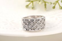 1PCS Free Shipping Full Austrian Crystal Wide Fashion Ring for Women White gold Plated Jewelry