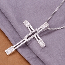 925 sterling silver jewelry fine fashion lucky hollow big cross pendant necklace for men’s women wedding wholesale jewelry