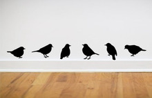 wall stickers modern home decor – bird wall stickers ,one set = 6 pieces(App 3*5″ each) free shipping,color white pink green..