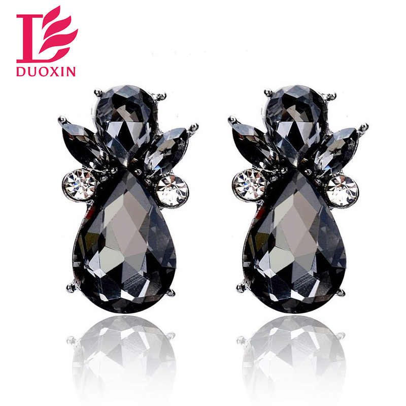 14 Colors Promotion New Design Stud Earrings Glass Stone European Brand