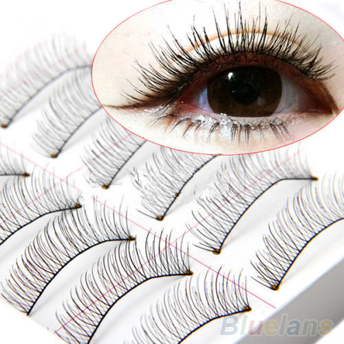 10 Pairs Soft Natural Cross Handmade Eye Lashes Makeup Extension False Eyelashes