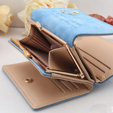 TONY SHOP Good Quality 2015 New Fashion Women Wallet Leather Button Clutch Short Purse Bag 10