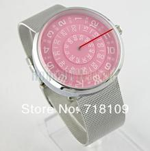 Para hombre PAIDU marca de acero inoxidable de plata red band para mujer para hombre señora reloj de pulsera
