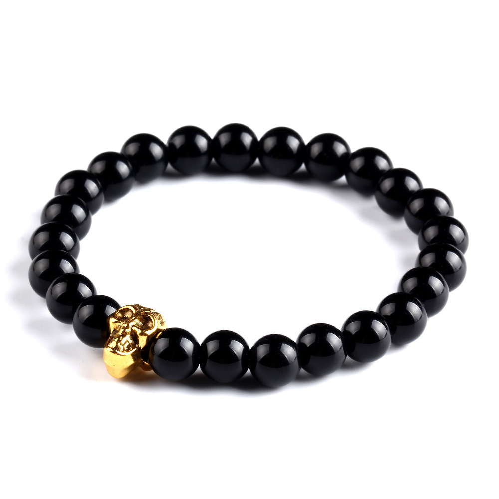 Natural Stone Skull Bracelets Bangles Beads Buddha Charm Bracelet For Women 2015 Bracciali Pulseras Men Jewelry