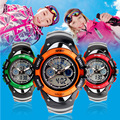 2017 New Fashion Children Watch Sports Watches 2 Time Digital Quartz Chronograph Jelly Silicone Student Swim