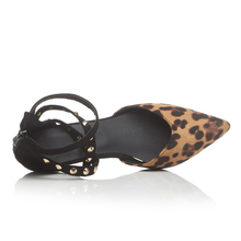The big size 4-12 2016 Rome summer fashion Leopard fashion punk rivets cross straps women shoes sandals Sexy lady shoes