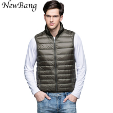 Ultra Light Down Vest Men Stand Collar Zipper Down Gilet Jackets Sleeveless Waistcoat Winter Jackets Plus 3XL