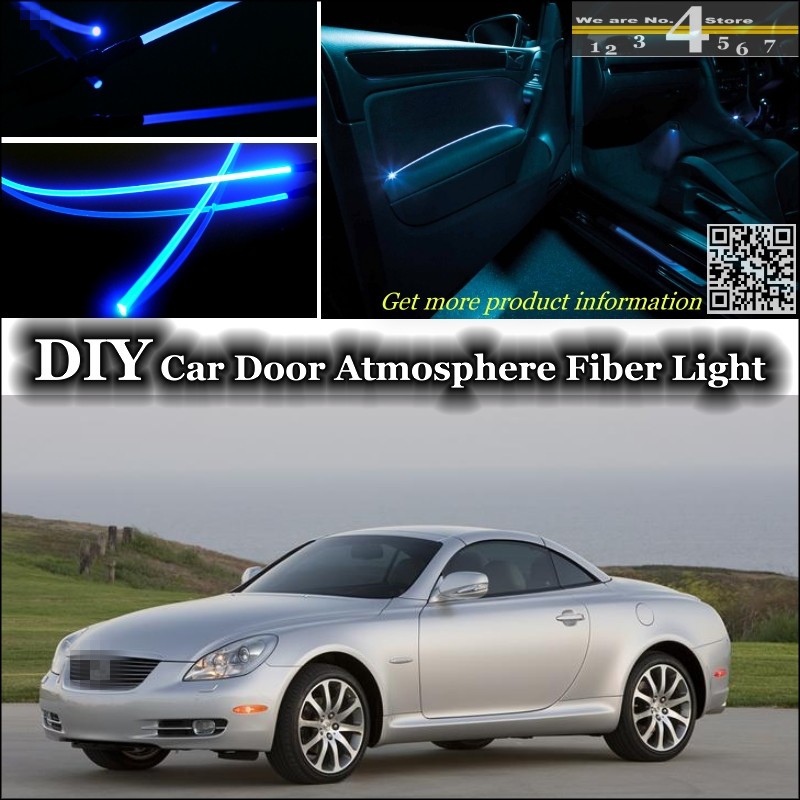 interior Ambient Light Tuning Atmosphere Fiber Optic Band Lights For Lexus SC 300 400 430 Inside Door Panel illumination Refit