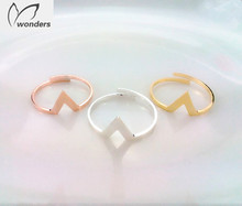 Geometric Jewellery Silver Plated Chevron Rings Stainless Steel Ring For Women And Men Party Accessories