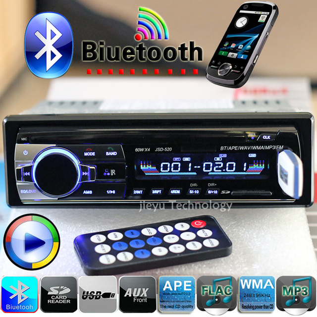 New 12V Bluetooth Car Stereo FM Radio MP3 Audio Player 5V Charger USB/SD/AUX/APE/FLAC Car Electronics Subwoofer In-Dash 1 DIN