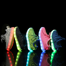 New fashion light up kids led shoes luminous font b girl b font boys shoes color