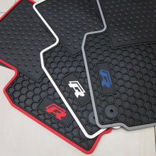 rubber waterproof latex car floor mats for Volkswagen Golf 6GTI R20 Sagitar Octavia Scirocco Cellular models / R logo / TSI logo