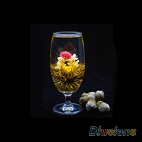 4 Balls Chinese Artisan Different Handmade Blooming Flower Green Tea 014F