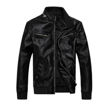 2014 and men’s leather coat collar cultivate one’s morality men’s PU leather jacket Men’s leather