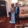 Turquoise Chiffon Two Pieces Prom Dress Custom Made 2017 Luxury Crystal Rhinestone Mermaid Prom Gowns Vestidos