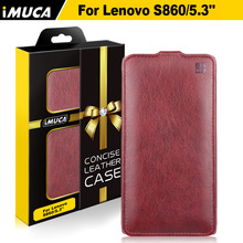 iMUCA lenovo S860 Case cover , High Quality PU Flip case cover for Lenovo s860 cellphone free shipping with Retail Package