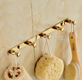 Modern New Luxury Golden Brass Wall Mounted Bathroom Towel Coat Hooks Hanger