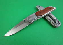 7Cr17Mov 57HRC de la lámina de madera OEM Buck DA60 pequeño mini plegable de la supervivencia cuchillos de bolsillo que acampa cuchillo herramienta exterior mejor regalo