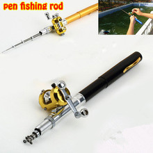 Mini Pen Fishing Rod Pen Shape Portable Pocket Aluminum Alloy Fish Spinning Rod Pole with Reel