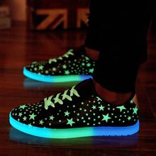 2016 New Luminous Light Up Shoe Fashion Gold Black Low PU Leather Shoes Flat Men&Women Colorful Glowing Casual Shoes For Adults