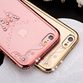 New Arrival Electroplate Rhinestone TPU Silicone Soft Phone Back Cover Case For Apple iPhone 6 6S