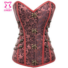 Red Steel Boned Corset 6XL Steampunk Corselet Sexy Corsets And Bustiers Burlesque Women Corpetes E Espartilhos Para Festa
