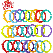 24pcs Baby Teether Toy 0M+ Baby Rattle Colorful Rainbow Rings Crib Bed Stroller Hanging Decoration Toys