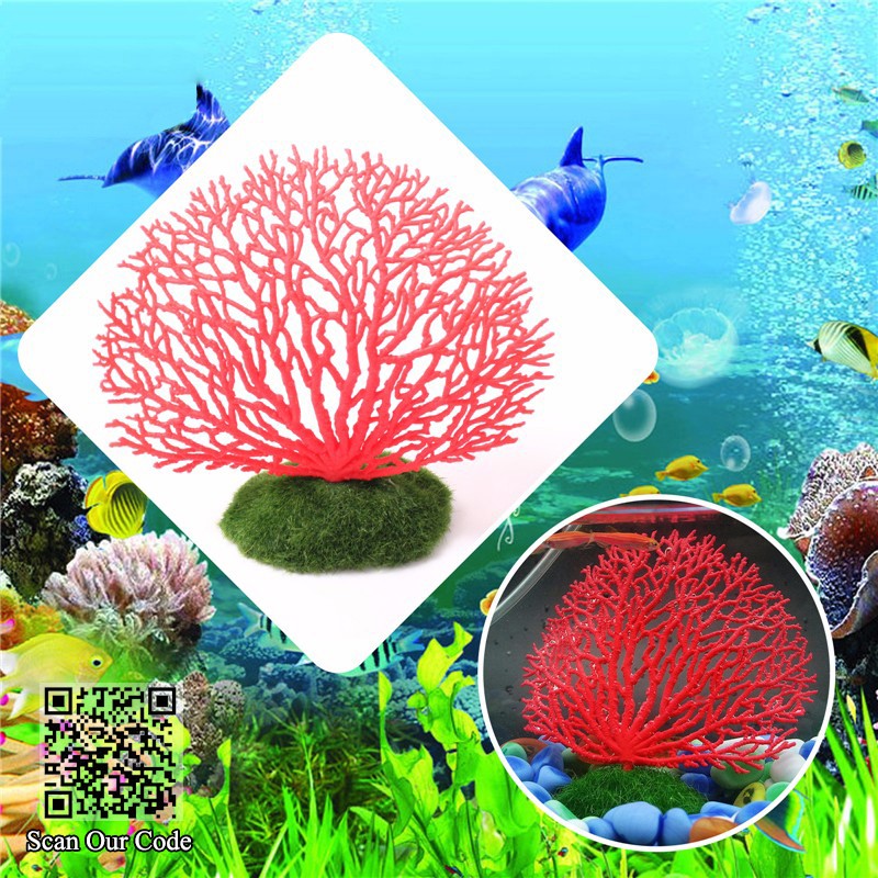 Silicone artificiale coral ornamento Fish Tank Decor per acquario Underwater Fish Tank Garden Lands Green 