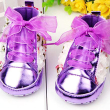 Beauty Baby Girl Shoes Rose Flower Soft Sole Baby Lace Up Shoes Prewalker