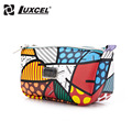 Luxcel PU leather printed Cosmetic Case Bag Large Capacity Portable Women Makeup Necessaire storage travel bag