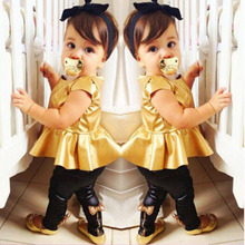 Fashion Baby Girl Toddler Sets Shirt Dress Legging Pants Set Baby Children Clothing Sets Outfits Kids Girls Summer Clothes