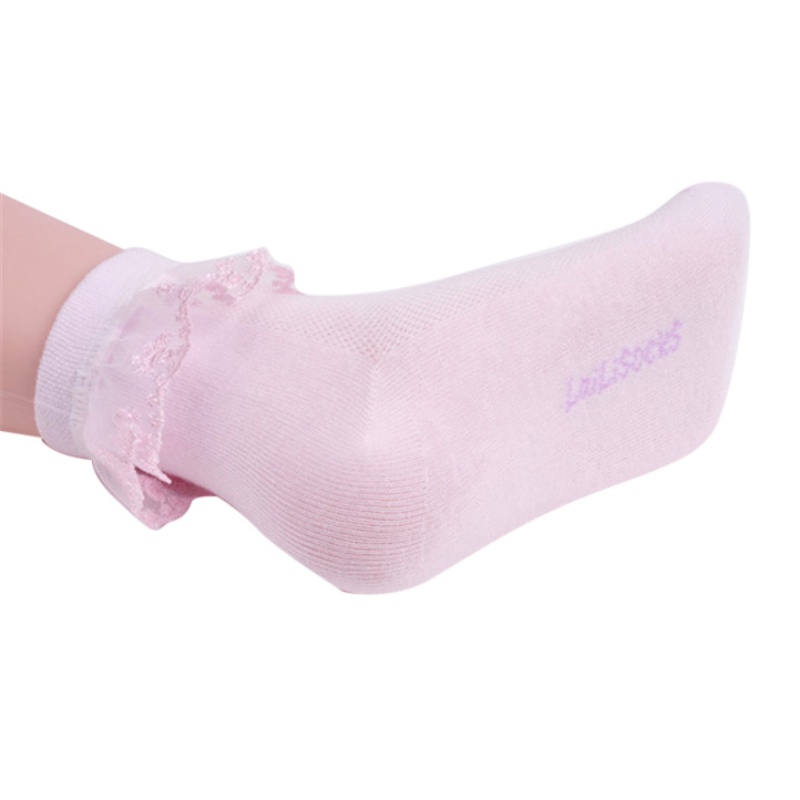 1 Pair Frilly lace lt pink big bow baby/child's ankle socks,Communion party