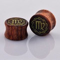 Constellation Virgo Wood Double Flared Saddle Tunnels Plugs Gauges Ear Stretcher Expander Ear Piercing Jewelry 1