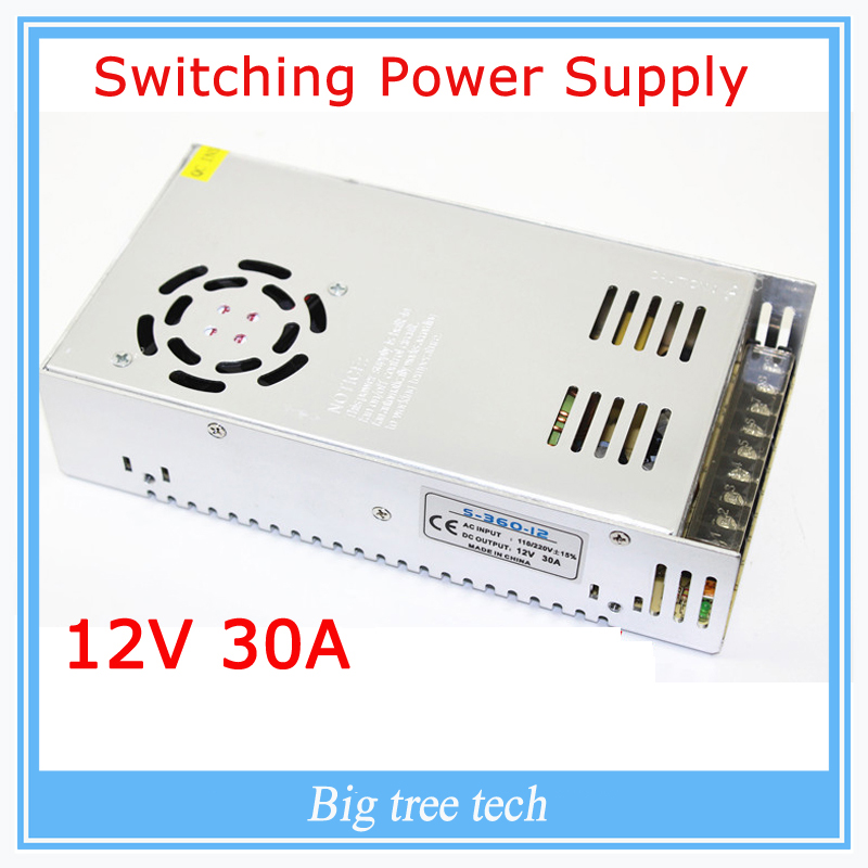 12V 30A 360W switching power supply adapter led strip light transformer 12v for free shipping for