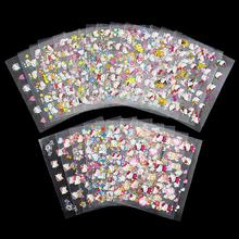 24 Manicure Designs Colorful Hello Kitty Nail Stickers Nails DIY Beauty Decorations Tools For 3D Nail