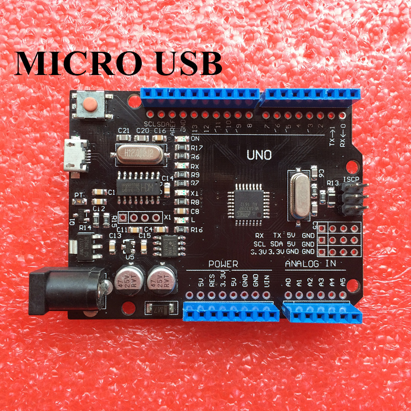 Один комплект Новый 2016-UNO R3 ATmega328P/CH340G MicroUSB. совместимо для Arduino UNO Rev 3.0 (вуз)