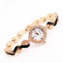 Luxury Brand Rose Gold Tone Watch Women Ladies Crystal Quartz Wristwatches Clock Dress Relogio Feminino GO123