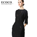 Runway Famous Brand Spring Casual Vintage Elegant Sleeve Hollow Out Organza Short Little Black Summer Dress