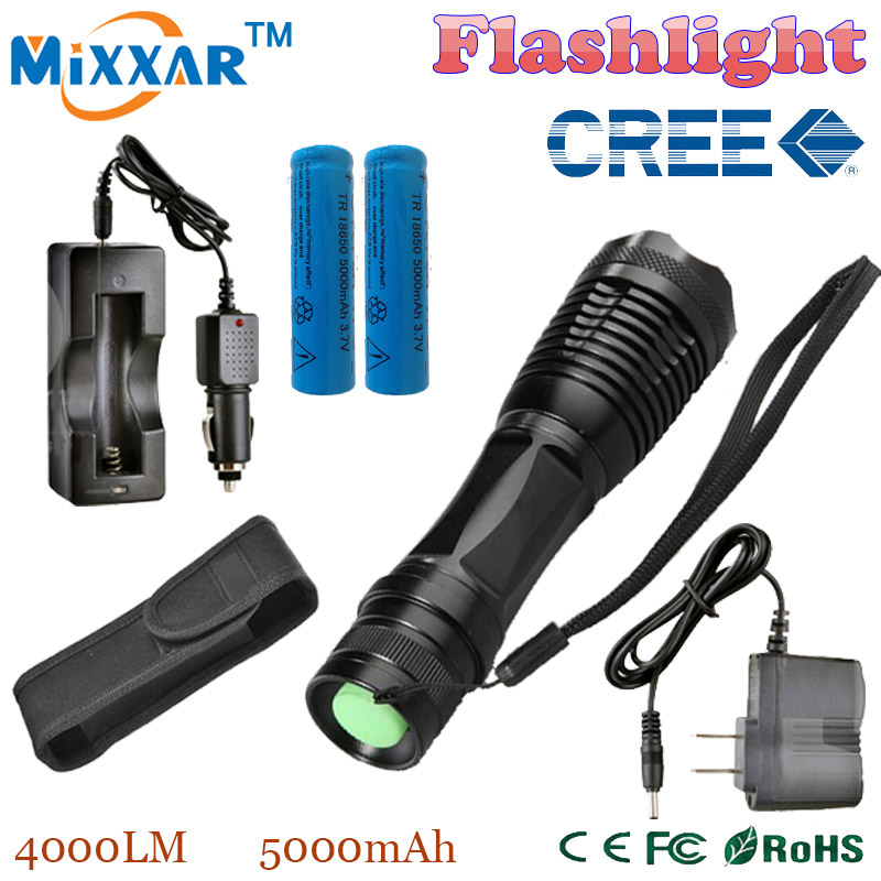zk20 e17 CREE XM-L T6 LED 4000LM Torches Adjustable LED Flashlight Torch Lamp