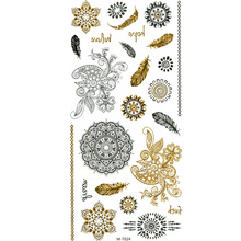 Styles Tattoo Stickers Stencils For Cosmetic Body Sleeve Hand Art Temporary Cool Glitter Metal Golden Tattoos
