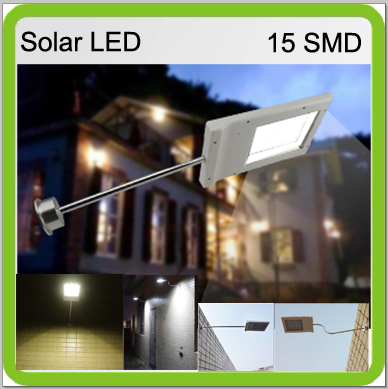 New solar led flood light 3W slim led wall light courtyard garden park street outside WATERPROOF 15 SMD 3000mah Li-ion battery