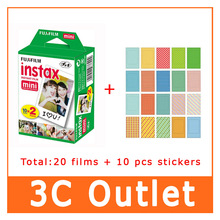 Original Fujifilm Fuji Instax Film 20 Sheets+20 Sheet Stickers , For Fuji 3 Inch Instant Camera mini 7s 70 8 25 50s 90